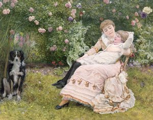 庭で休憩、1900 作： Edward Killingworth Johnson